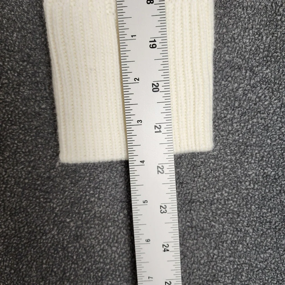 Anthropologie Cold Shoulder Cable Knit Sweater Cream White Wool Blend Small - Picture 6 of 11